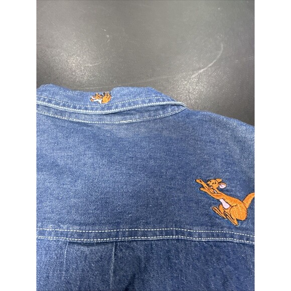 VTG Disney Store Winnie The Pooh Denim Button Up Shirt LS Embroidered Womens XXL - Picture 13 of 14